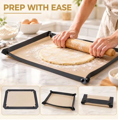 2-in-1 Non-Stick Silicone Baking Mat with Snap-Up Edges for Easy Baking & Cleanup